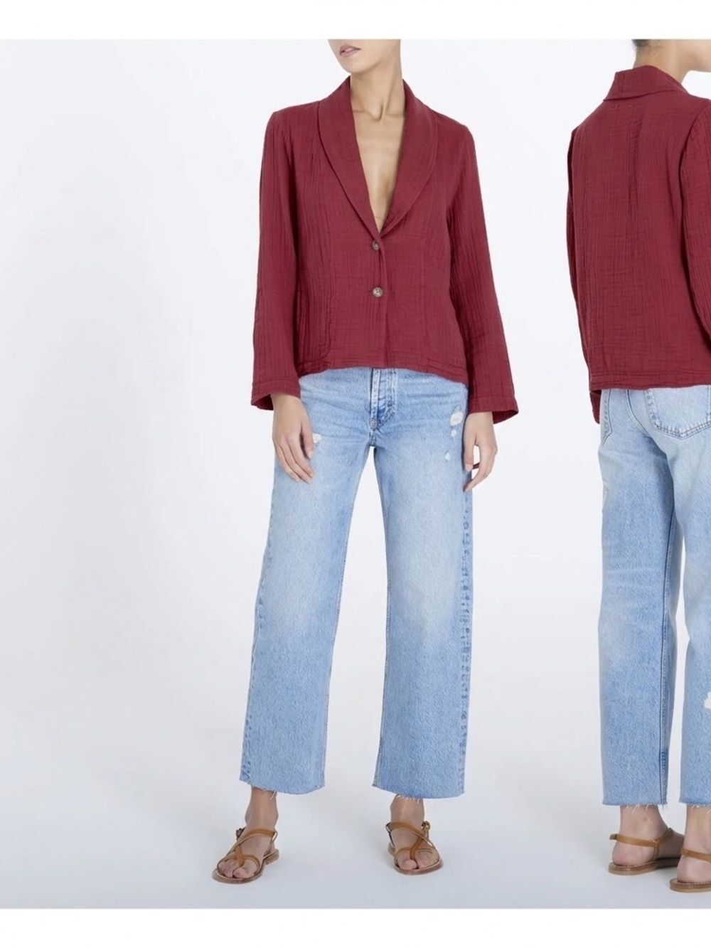 XiRENA Cullen Cotton Gauze Jacket in Red